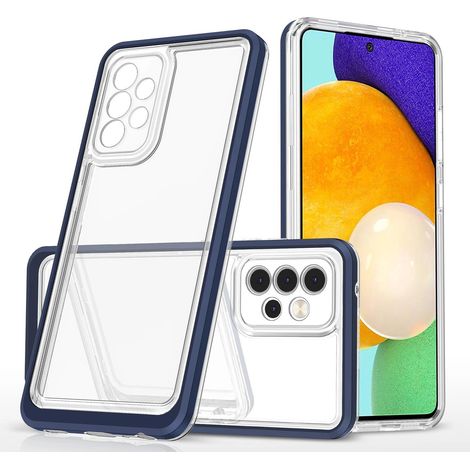 Custodia trasparente 3 in 1 per Samsung Galaxy A73, cover in gel con cornice blu (1/5)