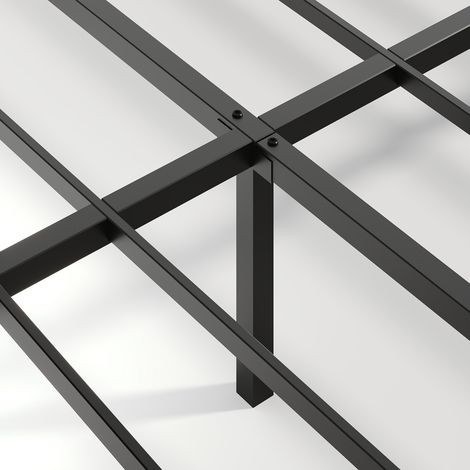 Lit moderne suspendu avec panneaux rainurés, équipé d'un éclairage LED d'ambiance et d'un cadre de lit renforcé en fer plat - 180 x 200 cm - Chêne clair (1/5)
