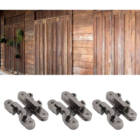 3 Pièces Paumelle 43mm Mini pour Porte Invisible Zinc Alloy Noir Nickel 180 Degrés Max 22lb (1/5)