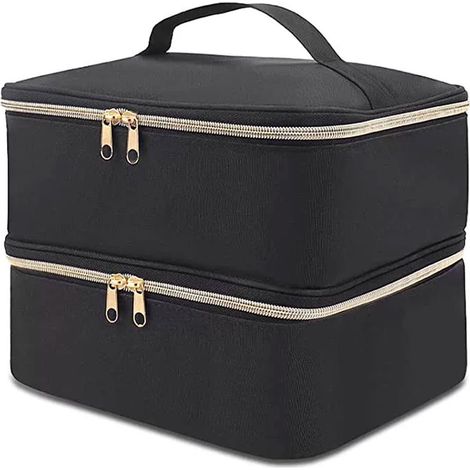 Étui vernis à ongles - 30 flacons - Sac transport nylon avec séparateurs - Pour lampe UV/LED - Noir (1/5)