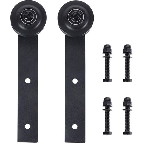 2pcs Poulle de porte, porte de rail de piste coulissante rouleau de roue de rail pour la barre de grange américaine (1/5)