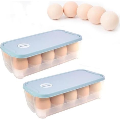2PCS Boite à Oeufs En Plastique Distributeur Œuf Pour Frigo Rangement Oeuf Frigo Porte Boite Rangement Oeuf Frigoge Boite Rangement (1/4)