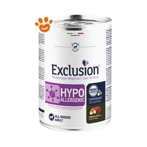 Exclusion Dog Diet Hypoallergenic Cavallo e Patate - Lattina 200 Gr - Cibo Umido Cani