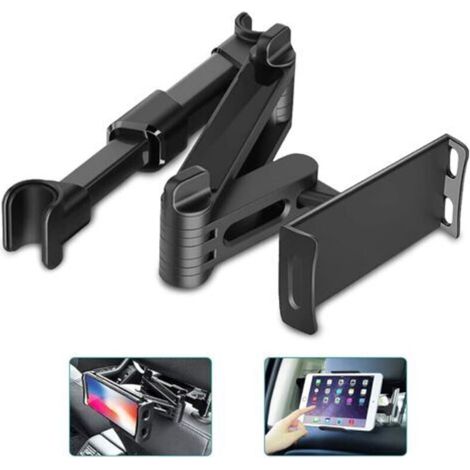 Car Back Seat Cushion Mount, Telescopic Car Rear Seat Holder, Suitable for Mobile Phones and Tablets, Black (1/5)