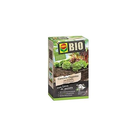 Bio Concime con Lana di Pecora per Insalate e orticole a foglia Compo 750 gr