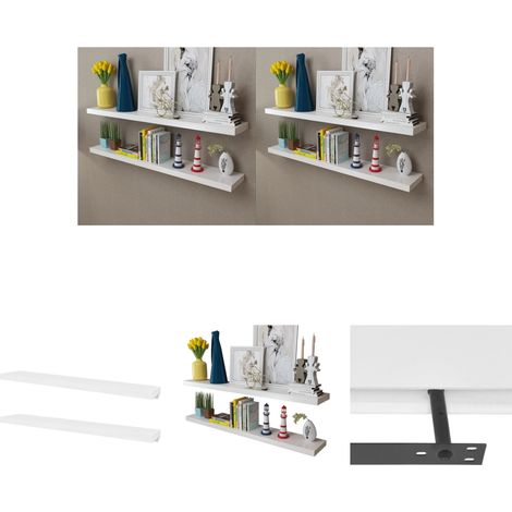 The Living Store Wandregale 4 Stk. Weiß 120 cm - Wandregale (1/5)