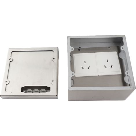 Boîte de sol encastrable plate avec 2 prises à 3 broches 16A 4000W, couvercle rabattable, pour bureau hôtel école (1/5)