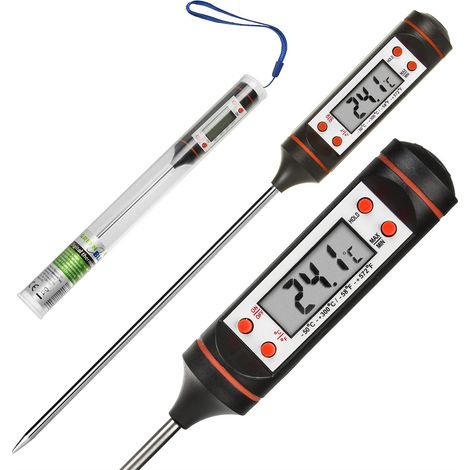 Termómetro Digital con Sonda - Rango -50 °C a 300 °C - Precisión ±1 °C - Para Cocina y Grill - Sonda de 15 cm - Unidad (1/5)