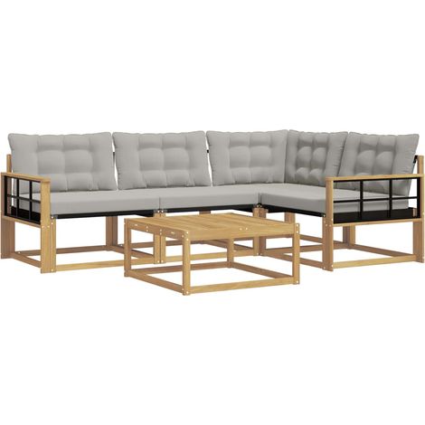 Outdoor Sofa Set 5 pcs White and Light Grey 79 x 79 x 37 cm vidaXL