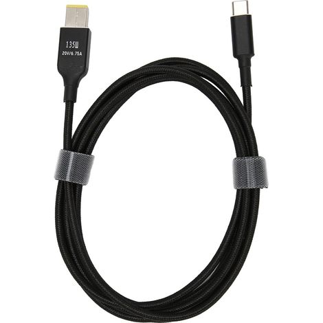 Câble de Chargeur de Type C, 6,56 Pieds 135W Type C vers carré PD Type C, Cordon de Charge Rapide pour la Série Legion Y7000P, Coque en Alliage D'aluminium (1/5)