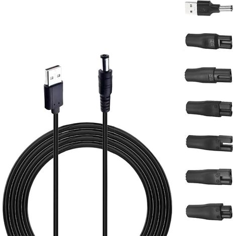 HQ8505 5V Charger for Shavers, 8 Pack USB Power Cable Adapter for Hair Trimmers, Beard Trimmers, Air Purifiers and Other Charging Cables (1/5)
