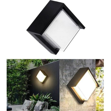 Lampe Murale Moderne D'intérieur Et D'extérieur Carrée Ip65 12w Spotlight