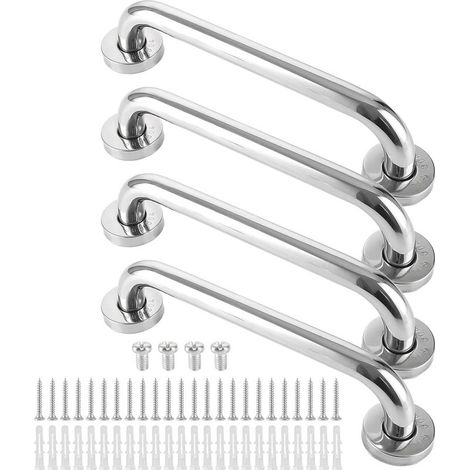 4-teiliges Set – Haltegriff – Duschgriff – Edelstahl 304 – Sicherheit für Bad und WC – Edelstahl – 30 x 2,5 cm (1/5)