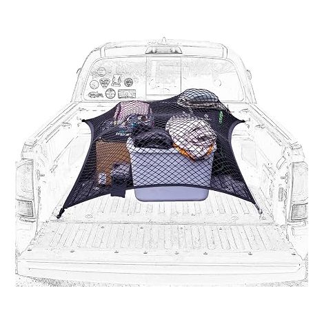 Net de fret élastique, double Mesh Organisateur pour camion lit, adapté pour les camions charge de lumière quotidienne, 4x4ft, extensible à 7x7ft (double couche) (1/5)