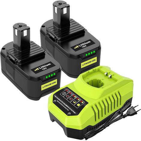 2pièce RB18L50 18V 5,5Ah Batterie de Remplacement pour Batterie + 1pièce 9,6V-18V 3A pour Lithium-Ionen (1/5)
