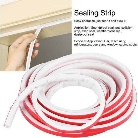 Bande d'étanchéité antivol en silicone en forme de D, 9 x 8 mm, 6 m, pour portes et fenêtres - Fournitures ménagères (1/5)