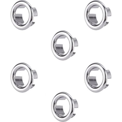 Débordement D'Évier Anneau, 6 Pcs Anneau de Débordement d’Évier Couvercle de Trop-Plein, Anneaux de Débordement d'Évier, pour Bain, Cuisine, Évier
