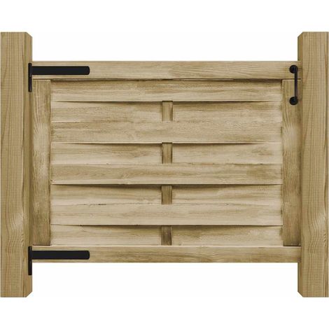 vidaXL Puerta de jardín madera de pino impregnada verde 100x75 cm (1/2)