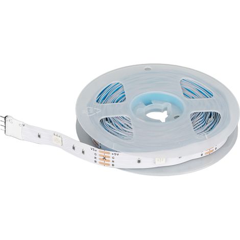 Ruban LED RGB 5V USB avec contrôleur 3 touches + bande lumineuse 5V 18LED/m, kit de 5 mètres pour décoration colorée (1/5)