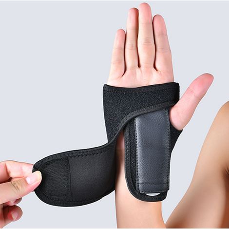 Bandage de poignet et de paume pour le sport, bande de soutien et de protection pour la main et l'haltérophilie (noir, taille L)