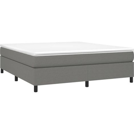 Box Spring Bed Frame Dark Grey Super King Fabric (UK/IE/FI/NO only) vidaXL (1/4)