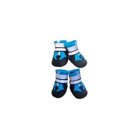 Lot de 4 chaussures imperméables pour chien, bottes antidérapantes pour neige et pluie, taille L, bleu (1/5)
