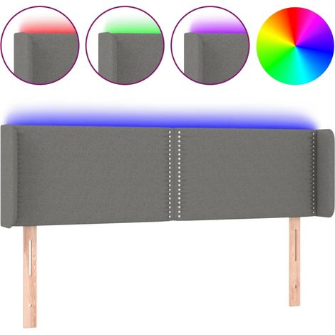 Maison Exclusive - Testiera a LED Grigio Scuro 147x16x78/88 cm in Tessuto (1/5)