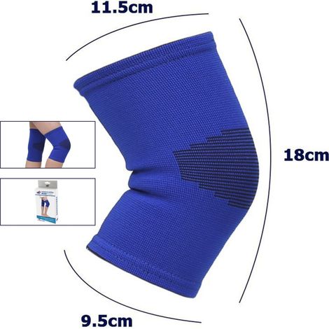 TrAdE Shop Traesio - Coppia Ginocchiere Fascia Elastica Anallergica Lavabile Per Bambini Blu Tg. S -
