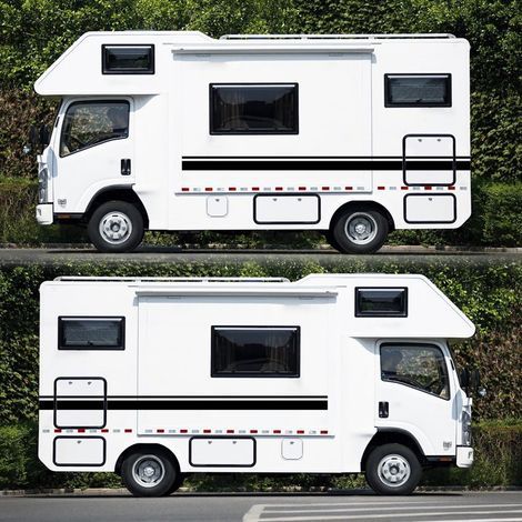 Yctze Autostreifen-Grafikaufkleber für zwei Seiten, Wohnmobil-Aufkleber, Autoaufkleber für Wohnwagen, Reiseanhänger, Van, Fahrzeugaußenbereich (1/5)