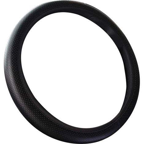 Housse de volant auto 38 cm diamètre universelle en cuir synthétique protection tuning noire (1/5)