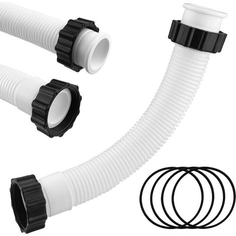 Tuyau de piscine de 40 cm, tuyau de rechange pour pompe de filtration de piscine, réutilisable - Blanc (1/5)