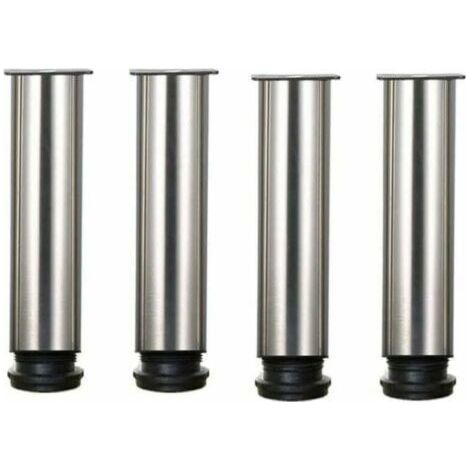 Lot de 4 pieds de meuble réglables en hauteur 25-30 cm – Acier inoxydable 304 – Ø50 mm – Pour canapés, tables, armoires (1/4)