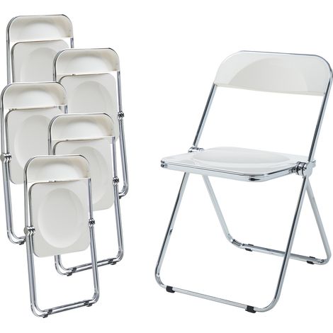 Set de 6 sillas plegables Pornainen 74x46x47cm Blanco [en.casa] (1/5)
