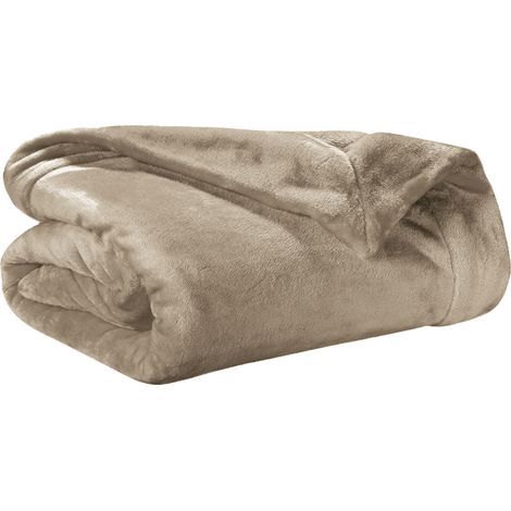 VIVARAISE - Plaid Tender Vivaraise - Douillet 100% Polyester, Couleur Galet, 150 x 200 cm (1/5)
