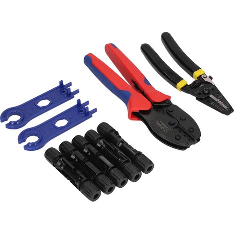 Crimpzange und Schraubenschlüssel für Solarstecker, praktisches Set mit Aufbewahrungstasche, Photovoltaik-Verkabelungswerkzeug. (1/5)