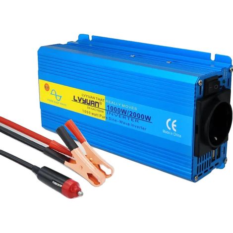 Onduleur à onde sinusoïdale pure, 12V à AC 220V, puissance de crête 1000W, 12V 220V 2000W (1/2)