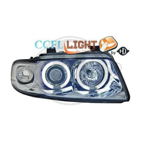 Paire Phares avant Angel Eyes CCFL Audi A4 B5 Berline 1994 a 1998 Chrome-34013374 (1/2)