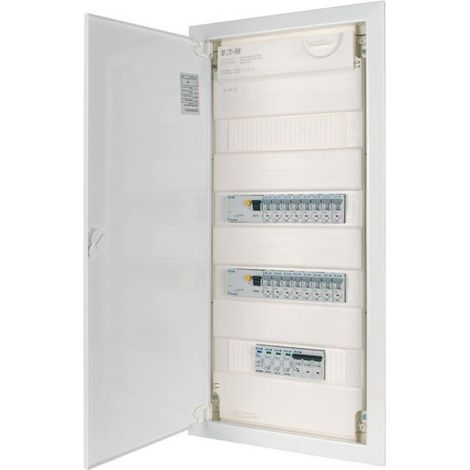 Eaton Bestückter Kleinverteiler, 4-reihig, Flache Stahlblechtür, 194711-A