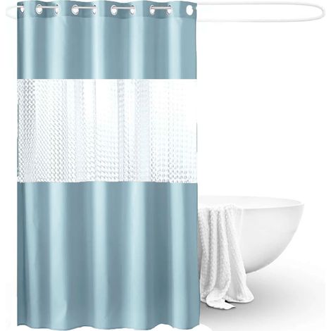 Tenda Doccia Antimuffa 180x180cm Copri Vasca Bagno Impermeabile Indaco 03346