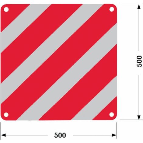 Lem Select – Panneau aluminium réfléchissant hors gabarit 500x500 mm – Visibilité optimale – Fixation avec 4 trous pour riveter – Homologué CE