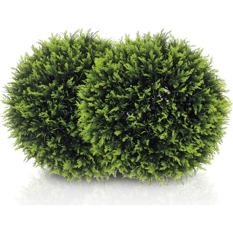 Set of 2 UV-Protected Artificial Topiary Balls, 45cm Faux Plants for Indoor and Outdoor Home Decor, Lifelike Greenery