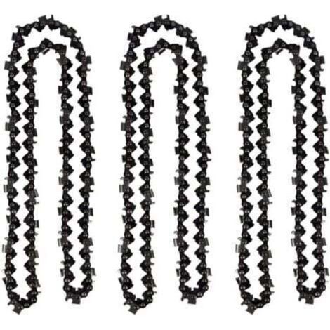Lot de 3 Chaîne de tronçonneuse de 50 cm 0.325" 1.5 mm 76 maillons d'entraînement - compatible avec Timberpro 62CC. Hyundai et (1/4)