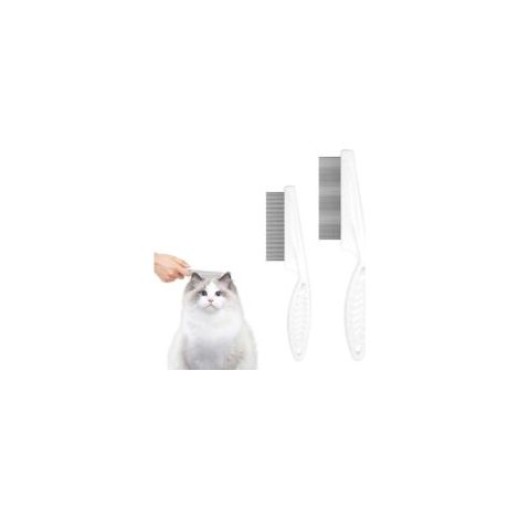 Pettine per cani e gatti, pettini in acciaio inox a denti lunghi e corti, pettini autopulenti resistenti con pulsante di rilascio, pettine antipulci per la muta - Crezuo