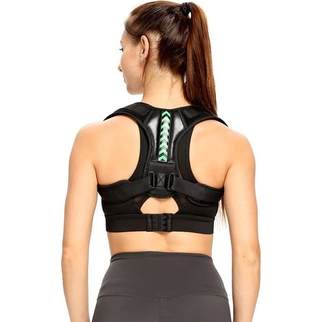 orthèse supérieure du dos Correcteur de Posture réglable, doux et parapharmacie ceinture Vert XL pour 160-165cm