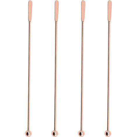 Bar Mixing Stick - 304 Stainless Steel Stirring Rod - For Cocktail Milk Tea Coffee Juice - 4 Pieces (1/5)