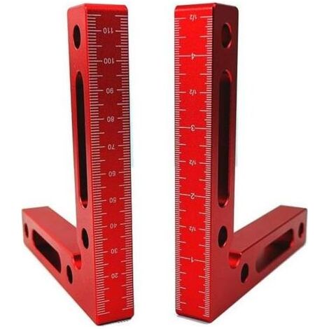 Carrés de positionnement à 90 degrés, règle carrée de positionnement en alliage d'aluminium, outils de bloc de positionnement, pinces à angle droit pour menuisier 4,7" x 4,7" 2 pièce (1/5)
