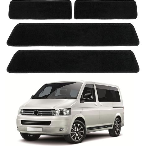 Pack de 4 Tapis de Sol Remplacement pour VW T5 T6, Paillasson Entrée, Paillasson Entrée Durable, Tapis Entrée de Caravane pour 2 Portes Coulissantes  Tapis de porte d'entrée résistant pour 2 portes co (1/5)