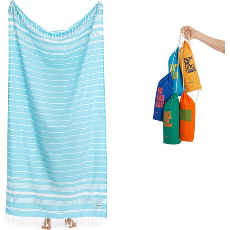 Grande serviette de hammam 100 x 200 cm, serviette de plage, serviette de sauna, serviette de bain, serviette de yoga, serviette de douche, serviette de voyage (1/5)