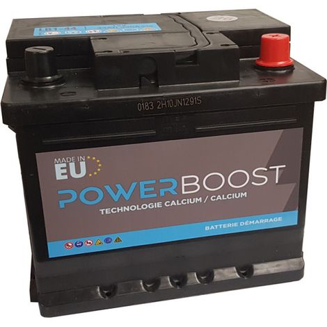 Power Battery – Batterie voiture 12V 44Ah – Puissance de démarrage 390A – Technologie plomb calcium – Sans entretien – Dimensions 207x175x175mm