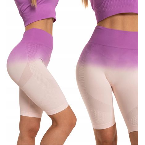 Leggings sportivi da ciclismo da donna senza cuciture, vita alta push-up, Moraj rosa, taglia XL (1/5)